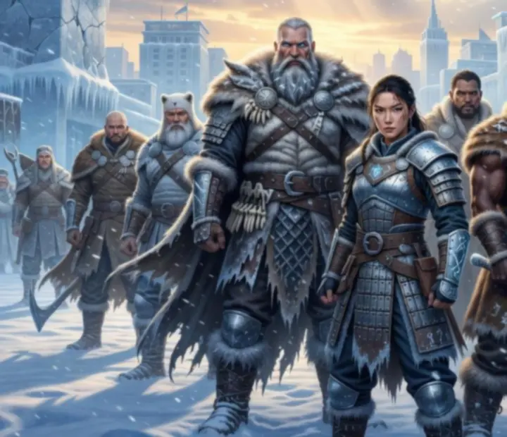 Ilustrácia výberu hrdinov v zamrznutom meste Whiteout Survival